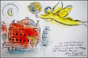 LITHOGRAPH UNSIGNED and not NUMBERED PLAFOND DE L OPERA HOMMAGE A GARNIER Marc CHAGALL 48 x 32 cm condition A+ 1965