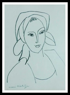 (alt="lithography Henri MATISSE Catherinette signed in the plate 1946")