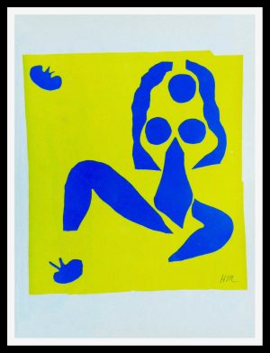 (alt= "Lithography MATISSE - Nu bleu fond jaune 1958")