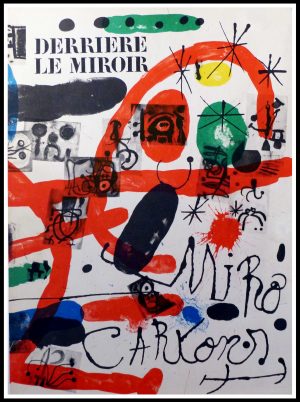 Lithographie originale Joan Miro couverture originale 38 x 28 cm printed lithography on verso 1965
