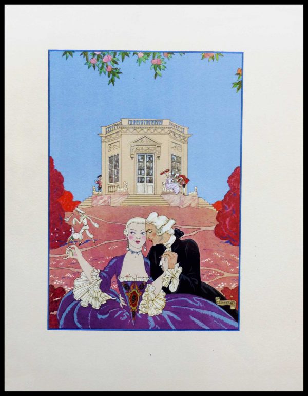 (alt="original lithography Georges BARBIER, le kiosque galant, art deco 1928")