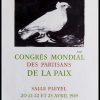 (alt="lithography Pablo PICASSO congrès Mondial de la Paix salle pleyel signed in the plate 1959")