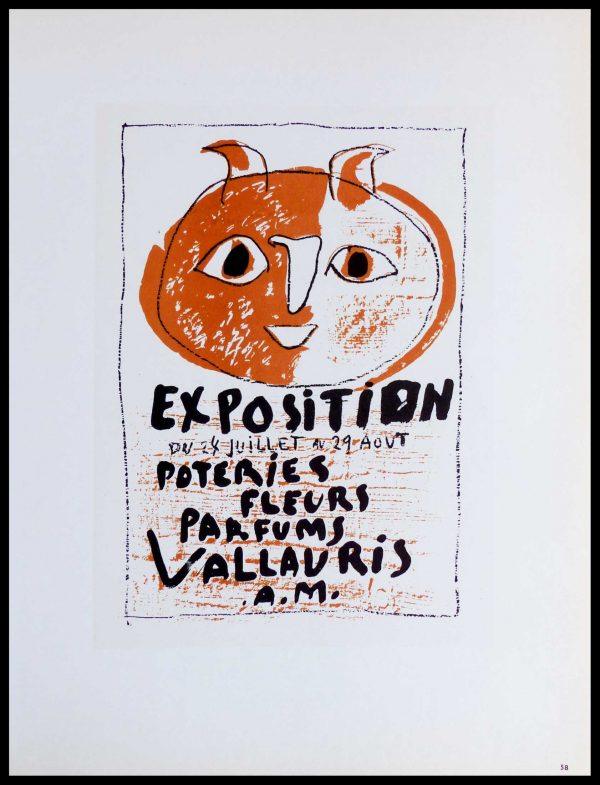 (alt="lithography Pablo PICASSO Exposition poteries fleurs parfumsvallauris 1959")