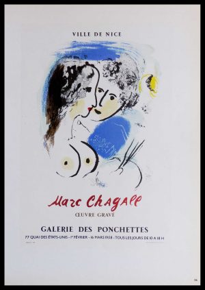 (alt="lithography Marc CHAGALL Ville de NiceOeuvre gravé Galerie des Ponchettes 1959")