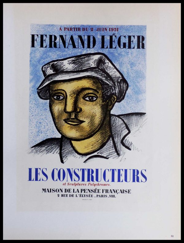 (alt="Lithography Fernand LEGER les constructeurs et sculptures polychromes 1959")