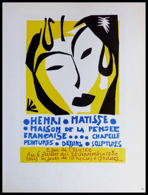 (alt="Lithography Henri MATISSE Maison de la pensée française 1959)