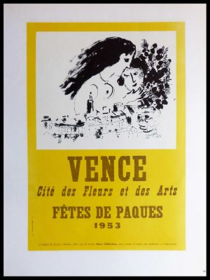 (alt="lithography Marc CHAGALL Vence cité des arts et des fleurs fêtes de pâques 1959")