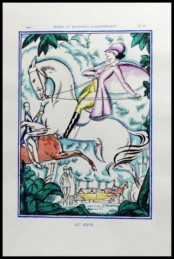 (alt="original stencil Robert BONFILS art deco lithography 1920")