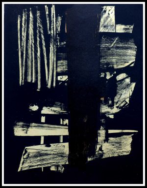 (alt="original lithography Pierre SOULAGES, lithography N° 9, printed by Mourlot Paris1959")