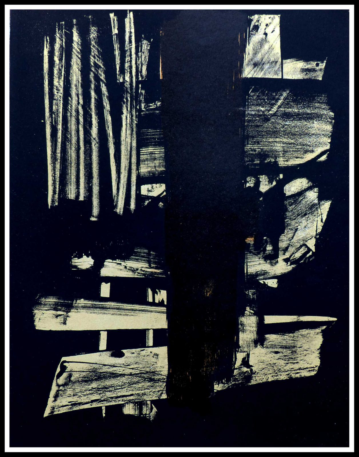 Original Lithography Pierre Soulages Lithography N°9 1959 Limited