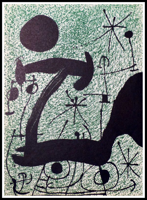 (alt="lithography Joan MIRO abstract composition 1970")