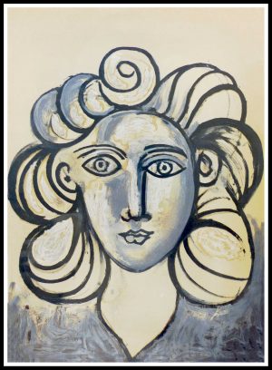(alt="lithography portrait Françoise Gilot by Picasso 1954"