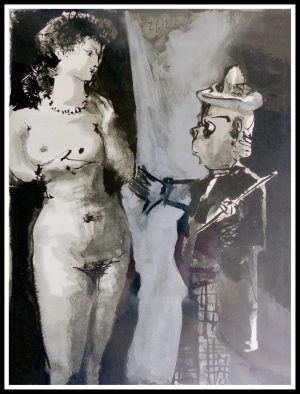 (alt="lithography pablo PICASSO dessins de vallauris 1954")