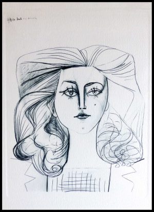 (alt="lithography pablo PICASSO portrait 1954")