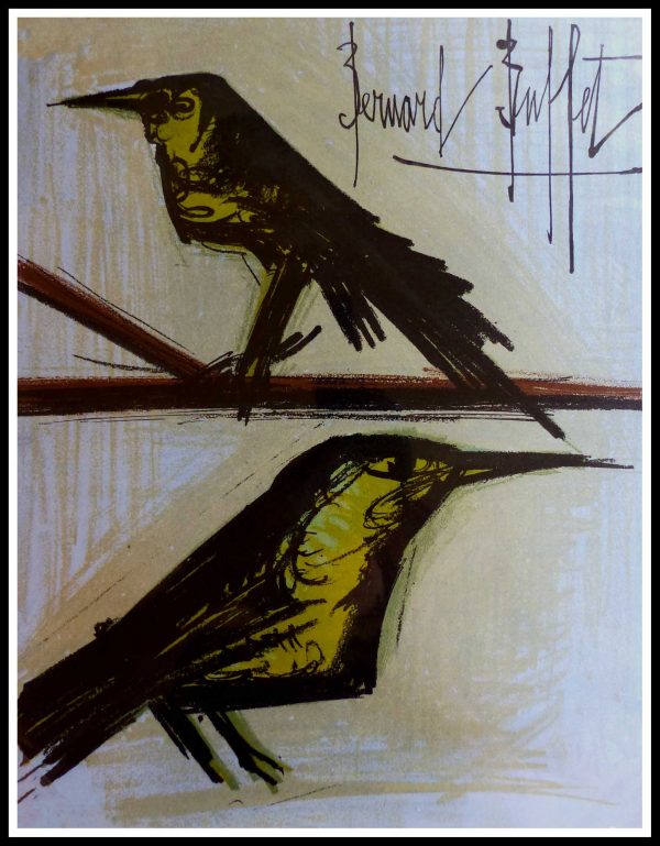 (alt="original lithography Bernard BUFFET the birds signed in the plate 1967")