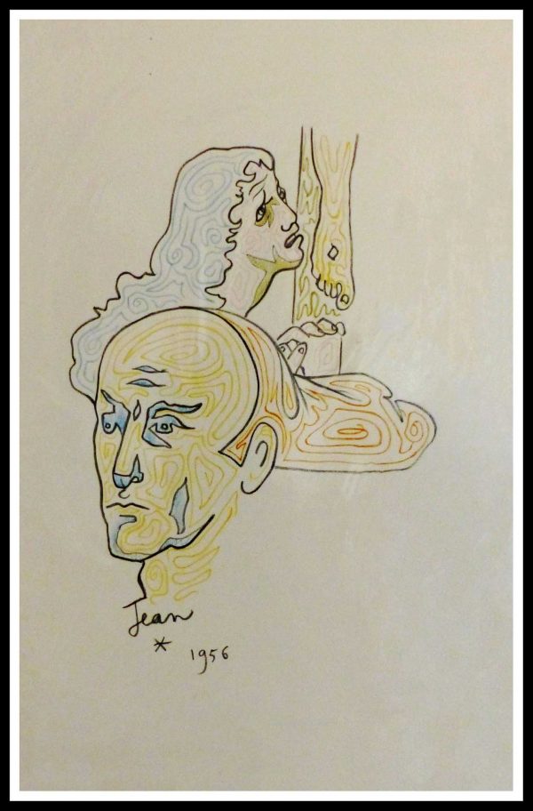 (alt="original lithography Jean COCTEAU signed and dated in the plate 1954")