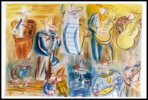 (alt="lithography Raoul DUFY concert des anges Witold 1963")