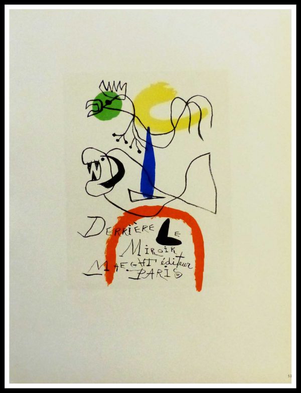 (alt="lithography Joan MIRO Derrière le Miroir Galerie Maeght Paris 1959")