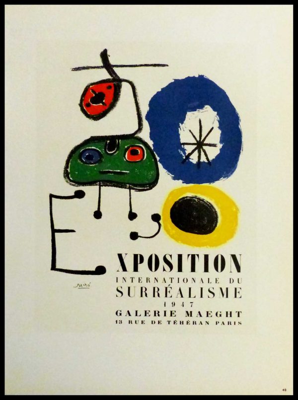 (alt="lithography Joan MIRO exposition surréalisme Maeght signed in the plate 1959")