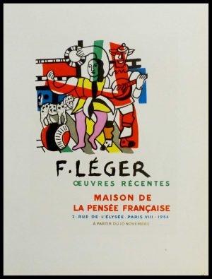 (alt="lithography Fernand léger oeuvres récentes maison de la pensée française 1959")