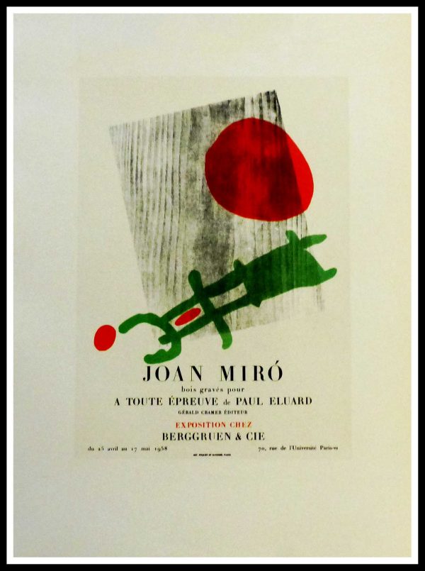 (alt="lithography Joan MIRO exposition Berggruen 1959")