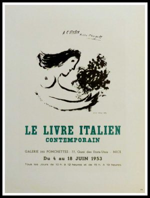 (alt="lithography Marc Chagall le livre italien contemporain Nice 1959")