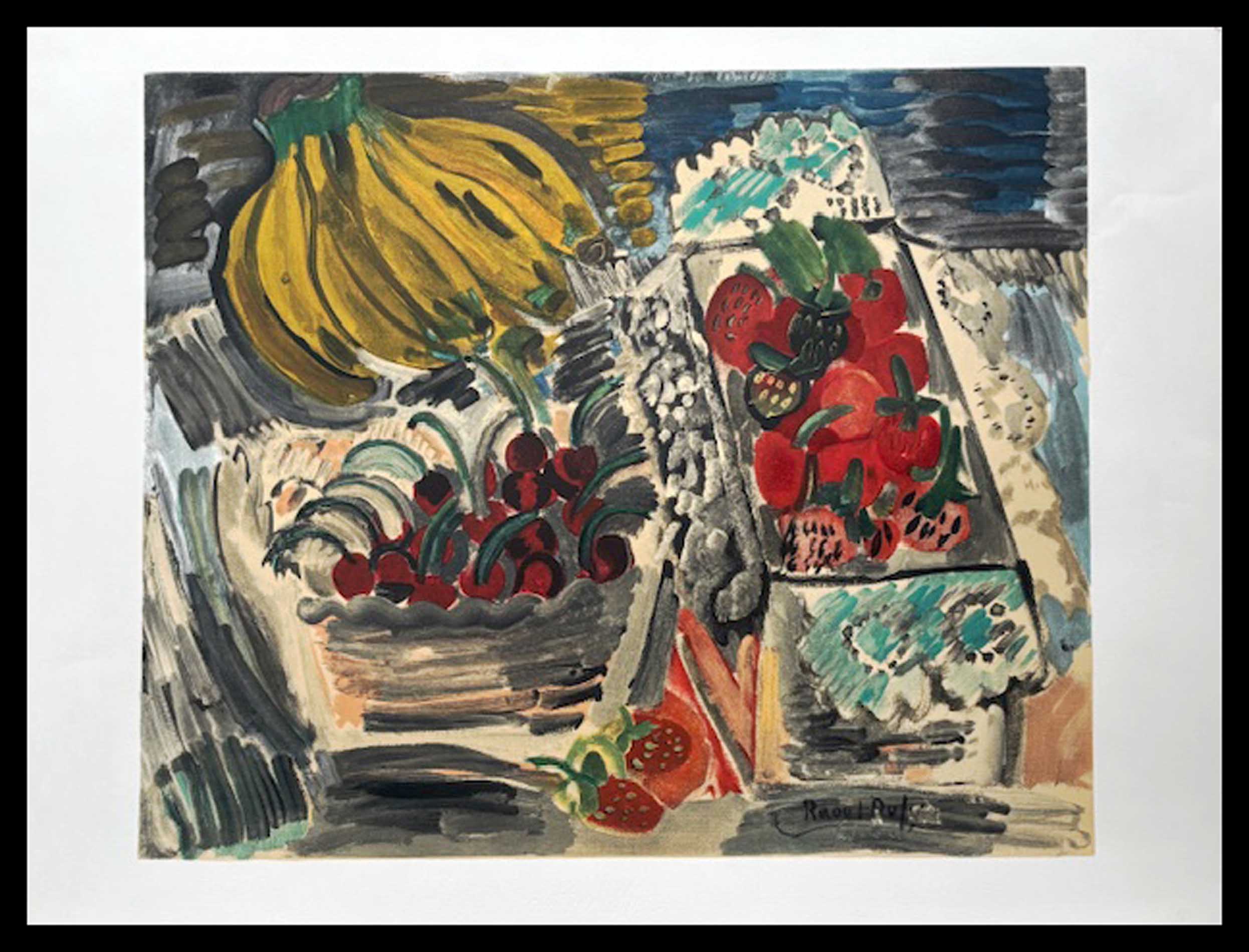 Lithographie Nature morte aux fruits 66 x 50 Raoul Dufy