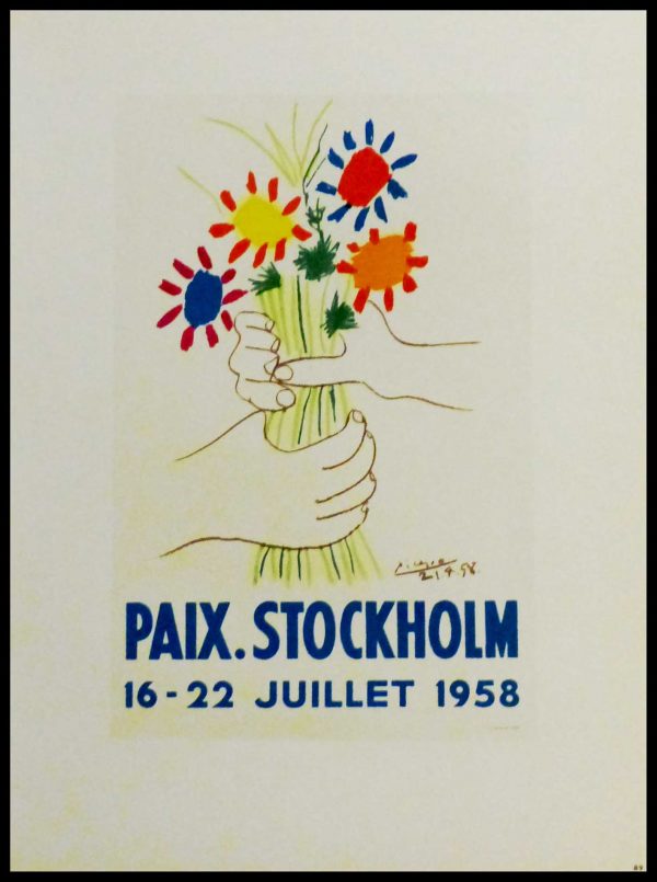 (alt="lithography Pablo PICASSO Paix Stockholm 1959")