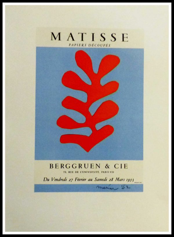 (alt="Lithography Henri MATISS papiers découpés berggruen & Cie signed in the plate 1959")