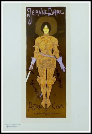 (alt="original lithography from Masters of poster Art Nouveau Jeanne d'Arc Eugène GRASSET signed in the plate printed by CHAIX")