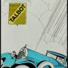(alt="original vintage advertising car TALBOT signed COULON 1927")