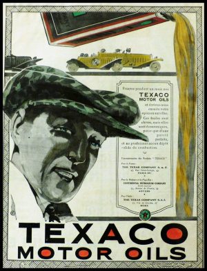 (alt="original vintage advertising car from newspaper TEXACO MOTOR OILS Anonymous 1929")