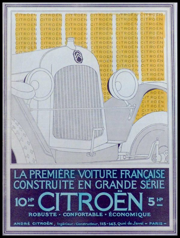 (alt="original vintage advertising car automobiles André CITROEN anonymous 1930")