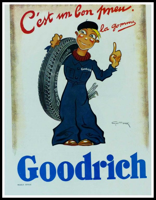 (alt="Original vintage advertising car GOODRICH Géo HAM 1930")