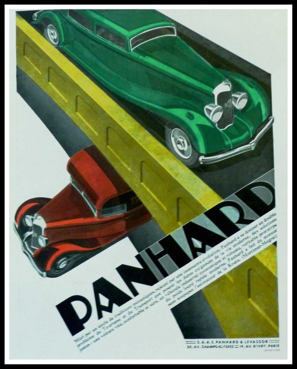 (alt="original advertising car PANHARD Champs-Elysées Paris, A. KOW 1933")