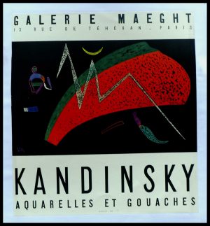 KANDINSKY MAEGHT 1957 MOURLOT monogrammée 54 x 50 cm