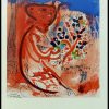 (alt="lithography Marc CHAGALL 1965 Les amoureux du champs de Mars signed in the plate printed by Mourlot")