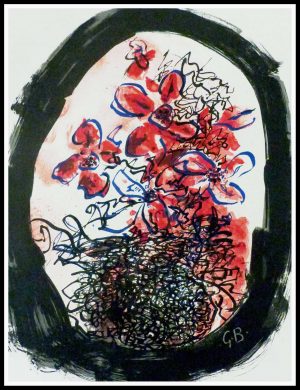 (alt=" Georges BRAQUE, flowers, 1961, original lithography, printed by Mourlot")