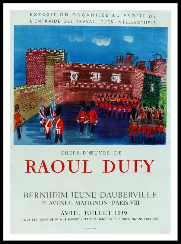 (alt="original vintage poster lithography Raoul DUFY BERNHEIM JEUNE DAUBERVILLE signed in the plate printed by MOURLOT Paris")