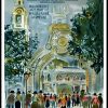 (alt="original vintage poster lithography Maurice UTRILLO, Bal de Nuit de l'A.A.A. 1925 Magic city signed in the plate, épreuve sur velin d'arches 1921")