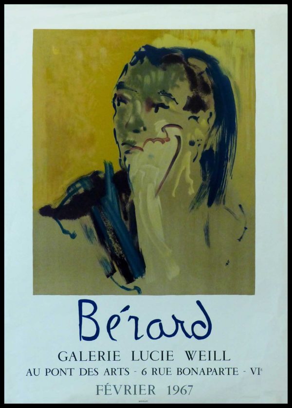 (alt="Christian BERARD - Gallery Lucie Weill, BERARD - original gallery poster printed by Mourlot Paris, 1967")