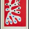 (alt="original stencil Henri MATISSE - Algue blanche sur fond rouge, 1953, printed by Mourlot, 1000 copies, catalogue Berggruen")