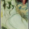 (alt="lithography Marc CHAGALL - Sara and Abimelech, 1960, 6500 copies limited edition, printed by Mourlot")