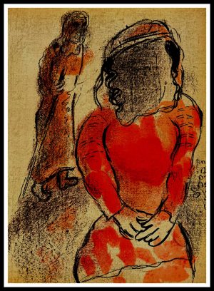 (alt="lithography Marc CHAGALL - Tamar belle-fille de Judas, 1960, printed by MOURLOT Paris, limited edition")