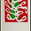 (alt="original stencil Henri MATISSE - Algue blanche sur fond rouge et vert, 1953, printed by Mourlot, 1000 copies, catalogue Berggruen")