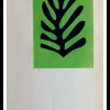 (alt="original stencil Henri MATISSE - Feuille noire sur fond vert, 1953, printed by Mourlot, 1000 copies, catalogue Berggruen")