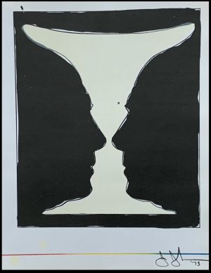 (alt="Lithographie originale Jasper Johns - Cup Two Picasso, 1973. Signée et datée dans la planche imprimée par Mourlot, edition limitée")