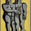 (alt="Pochoir original " Femmes aux fleurs " 1952 de Fernand Léger imprimé par Mourlot, Paris. 1000 exemplaires - Edition limitée")
