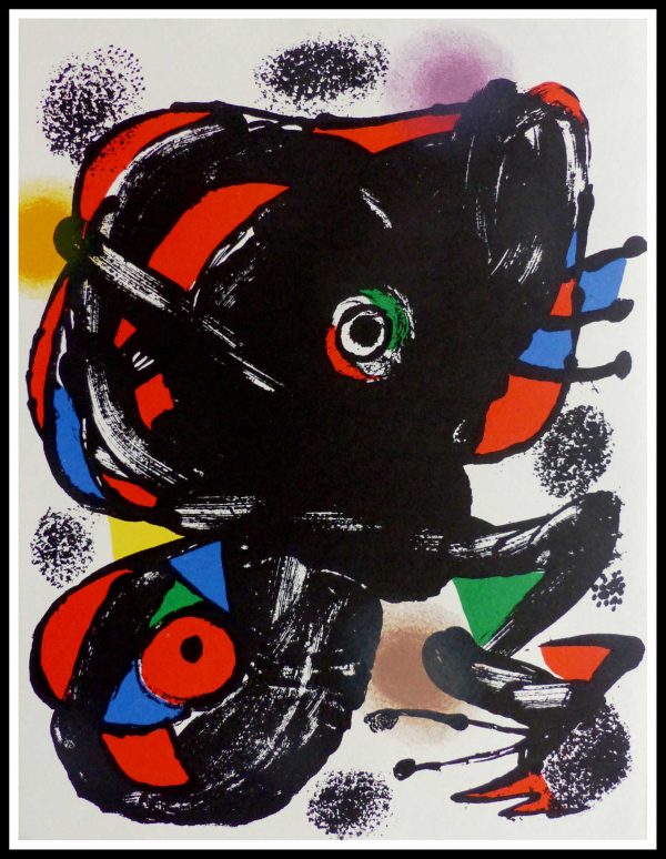 (alt="original lithograph Joan MIRO, composition abstraite, 1976 Imprimée par A. Maeght, édition limitée")