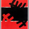 (alt="pochoir original CAPOGROSSI 31.5 x 24.5 cm Surface rouge et noir 1957 Imp. Daniel JACOMET 1500copies")
